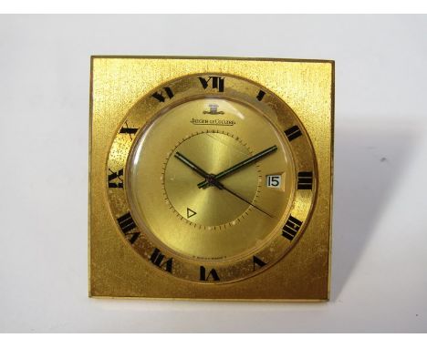 A Jaeger LeCoultre pocket/desk timepiece with alarm and calendar, case back no. 1291975