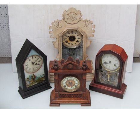 Four early 20th Century American mantel clocks and a cuckoo clock