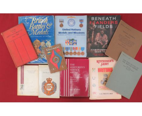 Various Military Books including Kitchener's Army by Westlake ... Beneath Flanders Fields. The Tunnellers' War 1914-18 ... Th