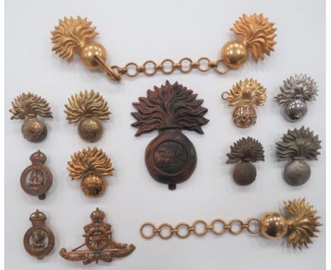 Cap Badges Including GuardsÂ&nbsp; including plated Grenadier Guards ... Silvered and gilt, QC Grenadier Guards ... 4 x brass