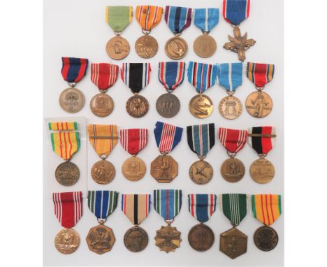 American WW2 and Post Medals including Korean Service ... Vietnam Service ... Asiatic Pacific Campaign ... 1941-1945 Victory 