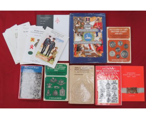 Badge And Military Orientated Books including Military Shoulder Belt Plates &amp; Buttons by Parkyn ... Collecting Metal Shou