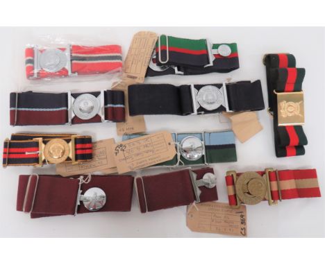 Ten Various Manufacture Sample Regimental Stable Belts consisting QC Parachute Regiment with plated buckle ... Similar Royal 