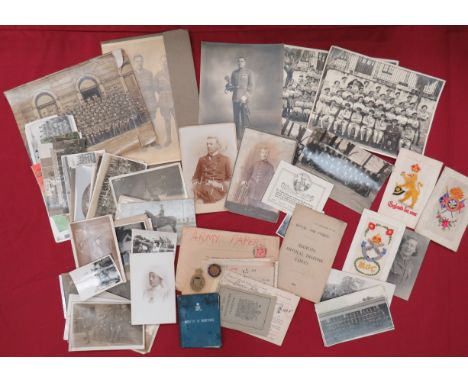 Selection of Military Photographs and Postcards including studio photo of an RAF Officer in full dress ... Studio photo of tw