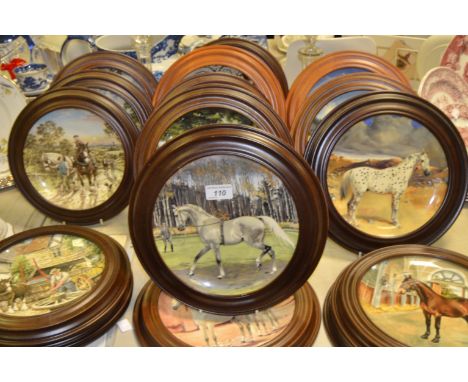 Collectors Plates - Country Scenes, Morning In the Farm;  etc an Edwardian globe and shaft decanter;  another 