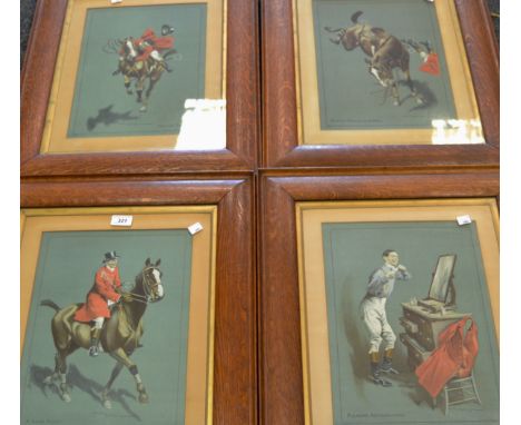 A.W Gough , Hunting prints, No s 2-5, oak framed (4)