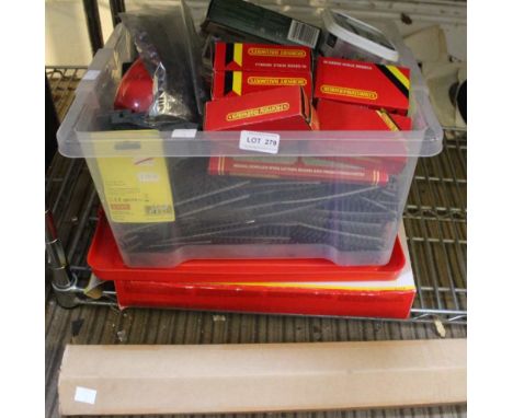 A Hornby electrically operated engine turntable, boxed, track and various accessories