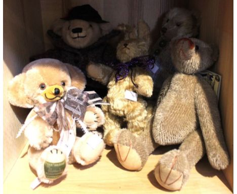 A Merrythought "Harrods" bear together with four other bears (5)