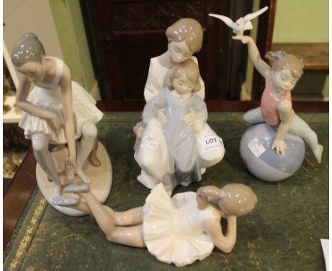 A collection of four Nao porcelain figures, including Ballerina (4)