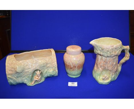 Three Sylvac Vases, Planter and a Jar 