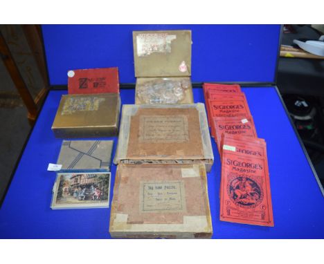 Vintage Boxed Jigsaw Puzzles plus St. Georges Magazine 1909 