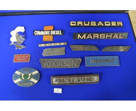 Vintage Lorry Nameplates; Cummins Diesel, Crusader, Mercury, etc. 