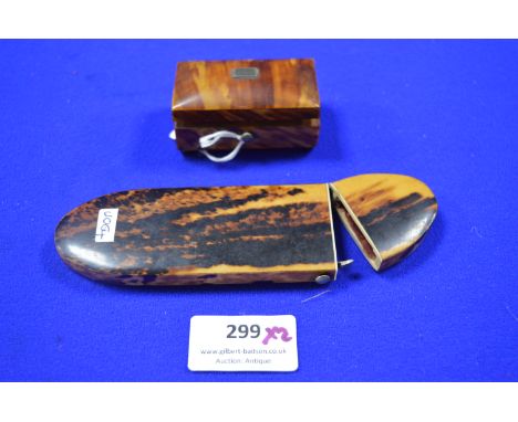 Tortoise Shell Snuff Box and Spectacle Case 