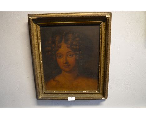 Victorian Gilt Framed Oil on Canvas Portrait of a Young Lady 