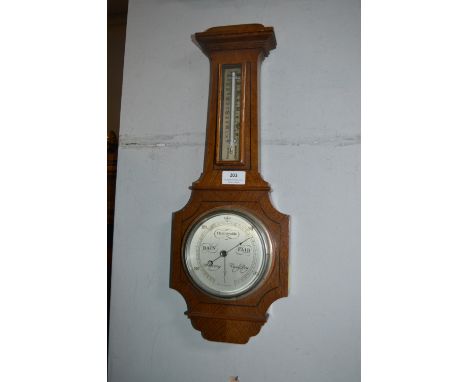 Oak Cased Barometer 