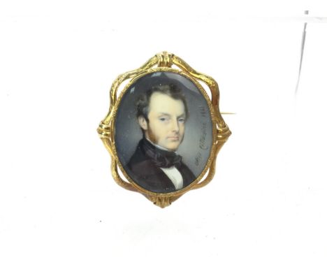 ALESSANDRO CITTADINI (ITALIAN, 1820-1877), PORTRAIT MINIATURE OF JOHN FRASER, painting on ivory, signed and dated 1847, 4.5cm