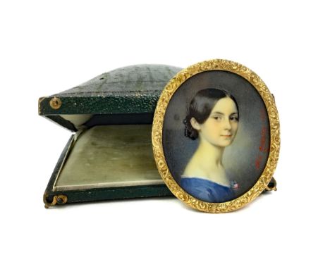 ALESSANDRO CITTADINI (ITALIAN, 1820-1877), PORTRAIT MINIATURE OF LYDIA M FRASER, painting on ivory, signed and dated 1847, 5.