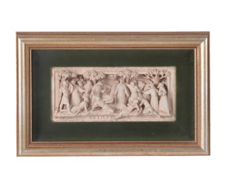 A Victorian sculpted terracotta relief by George Tinworth for Doulton & Co, Lambeth, Gethsemane, circa 1880, rectangular, the