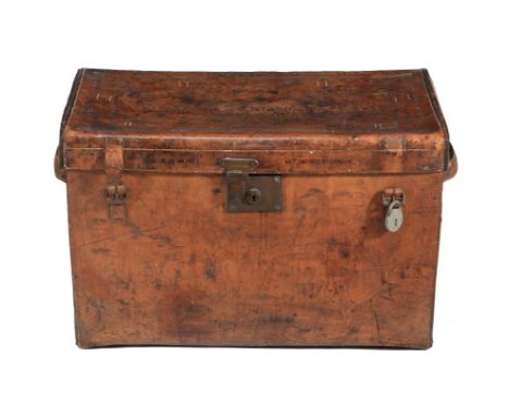 A Victorian hide leather traveling trunk, second half 19th century, Peal & Co. 487 Oxford St. London, almost certainly for ri