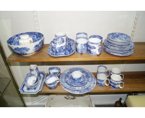 A COLLECTION OF COPELAND SPODE ITALIAN PATTERN including a large bowl, various mugs and a few other pieces