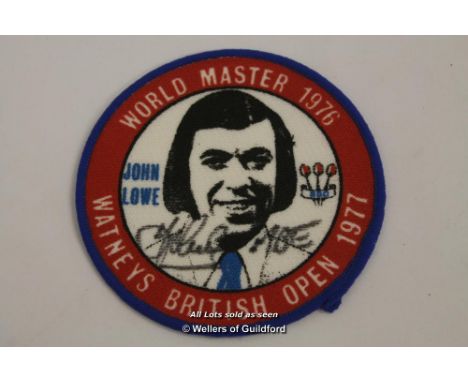 *John Lowe Signed Dart Patch (Very Rare)- (Lot Subject To VAT) [LQD100]