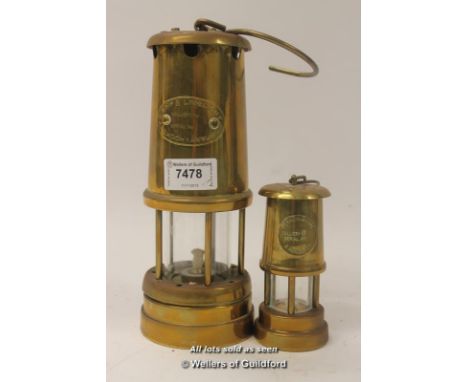 *Antique brass pair of Lamp &amp; Limelight Ferndale Coal miners lamps (Lot subject to VAT) (LQD98)