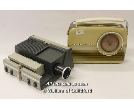 *Vintage Bush radio type TR 82C with a Sawyer's 500 R slide projector (Lot subject to VAT)