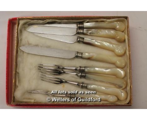 *Harrison Brother &amp; Howson silver plate and mother of pearl cutlery set (Lot subject to VAT) (LQD98)