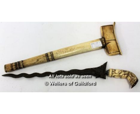 *Antique carved Indonesian Java Kris dagger (Lot subject to VAT) LQD83