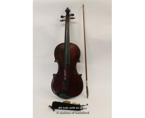 *Antique Michel -Ange Garini Viola With Case And Bow L.O.B. 16 Inches (Lot Subject To VAT) [LQD100]