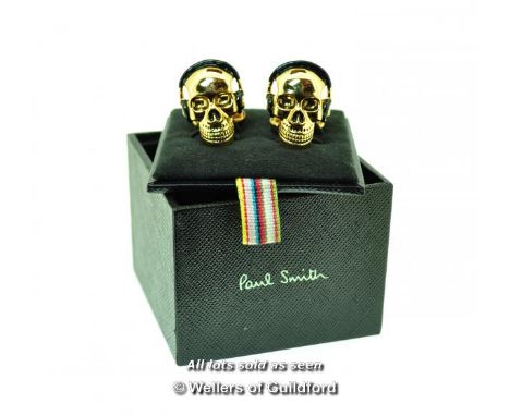 Pair of Paul Smith skull design cufflinks, boxed