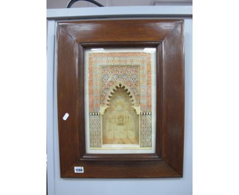 Enrique Linares, ES Propiedad, No. 52, Gesso Architectural Study Panel, decorated with arabesque and geometric patterns, with