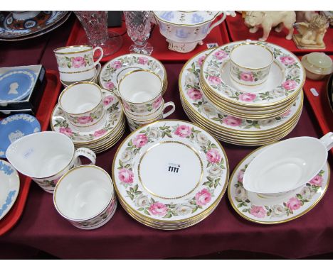 Royal Worcester 'A Royal Garden' Pattern Part Dinner/Tea Service, comprising six dinner plates, six soup plates, six side pla