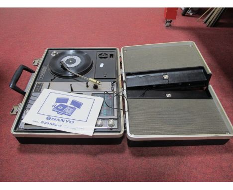 A Sanyo Model G-2311KL-2 Solid State Portable Music Centre, untested sold for parts only.