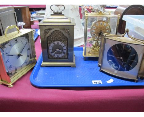 A Heavy Brass Cased Carriage Clock, having Rotherham's English movement, Tempora, Smiths and Kundo examples. (4)