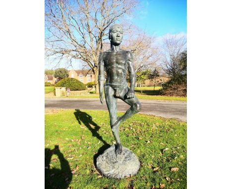 A bronze figure of a naked Zulu man202cm high
See footnote to lot 372
&nbsp;
The Camden Collection lots 372-438
&nbsp;
Garden