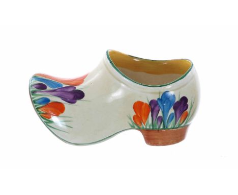 Clarice Cliff Bizarre 'Autumn Crocus' sabot/clog, 4.5" 