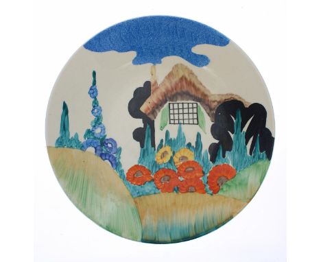 Clarice Cliff Bizarre 'Tralee' circular plate,&nbsp;9" diameter 