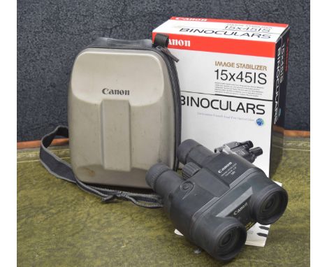 Canon image stabiliser 15 x 45 IS binoculars, boxed with carry case and manual 