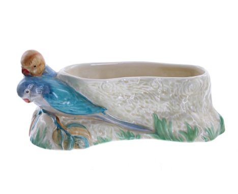 Clarice Cliff Newport Pottery 'Budgerigar' planter,&nbsp;10.5" wide; 