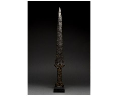 Ca. 600-400 BC. Eastern Mediterranean. A very well preserved short iron sword of the akinakes type (Greek 'ἀκῑνάκης') with a 