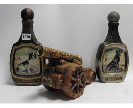 3 empty Jim Beam's and other Bourbon ceramic novelty decanters 