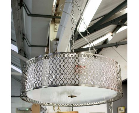 CEILING LIGHT, 55.5cm diam., contemporary cage design. 