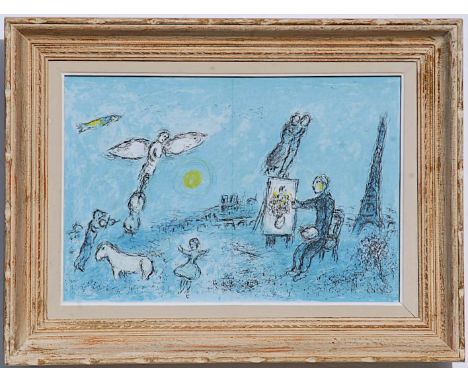 MARC CHAGALL 'Le Peintre et son Double', lithograph, 1981, 35cm x50cm, framed and glazed. 