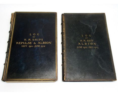 ROYAL NAVY SHIP'S LOG OF H.M. SHIPS 'REPULSE' AND 'ALBION' SEPT. 1900 - JUNE 1902, KEPT BY RONALD WIGGLESWORTH, MIDSHIPMAN, I