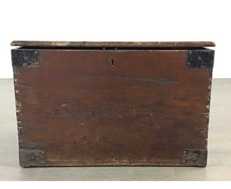 VICTORIAN MAHOGANY STORAGE BOX, AND OTHER ITEMS  with hinged lid and cast metal twin handles, along with further items includ