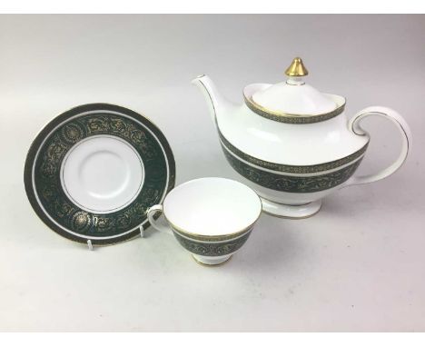 GROUP OF PART TEA SERVICES, AND A GROUP OF CRYSTAL AND GLASS including Royal Doulton in patterns Fairfat and Vanborough, also