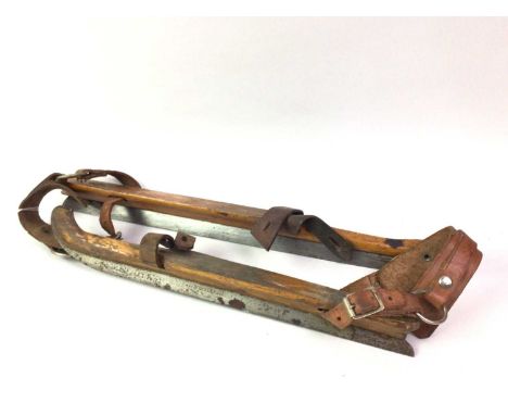 TWO PAIRS OF VINTAGE ICE SKATES, stamped marks35cm wide