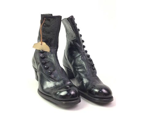 PAIR OF CACTUS VINTAGE LADIES BOOTS, in black leather, marked size 4