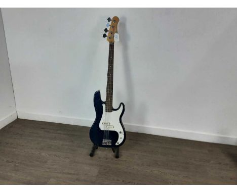 STAGG ELECTRIC BASE GUITAR, AND AN ENCORE BLASTER SERIES ELECTRIC GUITAR the Encore giutar with strap